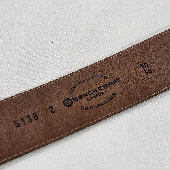 Bench Craft Mens Dress Belt Sz 36 Style 5138 Canada Crock Pattern Brown Leather - Picture 7 of 9